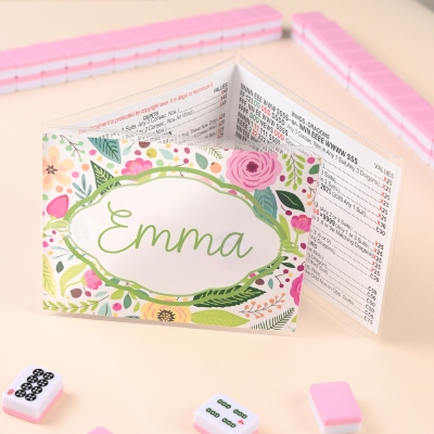 🎁 Personalized Mahjong Card Sleeve for LARGE card | National Mahjong League Card Protector | Custom Monogram | Mahjong Gift