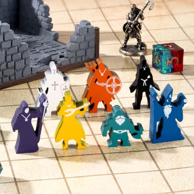 DND Wooden or 3d Printed Mini Adventure Party Pawns Set of 7, Perfect DND Gifts
