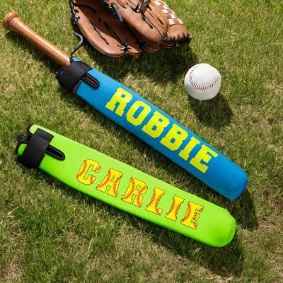 Personalized Name Baseball/Softball Bat Sleeve, Colorful Neoprene Protective Cover with Adjustable Strap, Gift for Baseball Lovers/Players/Teammates