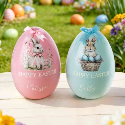 Personalized Cute Cartoon Bunny Fillable Jumbo Easter Egg, Happy Easter Easter Egg Stuffer, Easter Party Favor, Easter Gift for Kids/Teens/Boys/Girls
