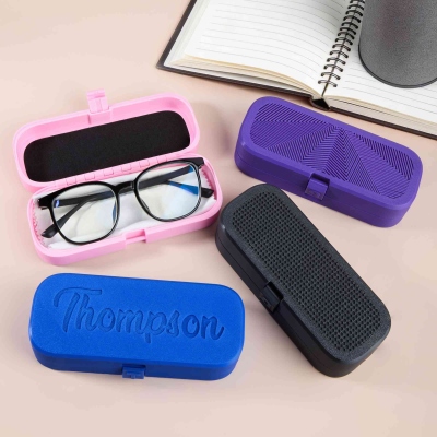 Personalized Name & Initial 3D Printed Hard Shell Glasses Case, Multicolor Eyeglasses Protection Case, Birthday/Anniversary Gift for Family/Friends
