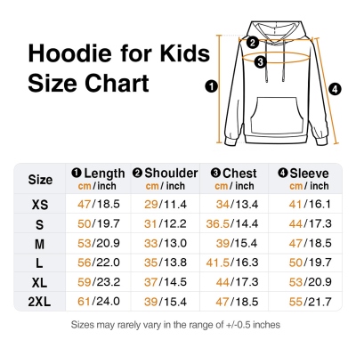 Kid hoodie size