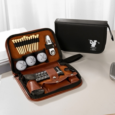 Personalisierte Golf-Organizer-Tasche mit Namen und Golf-Werkzeugset, All-in-One-Golfzubehör, Vatertags-/Geburtstagsgeschenk für ihn/Papa/Golfliebhaber