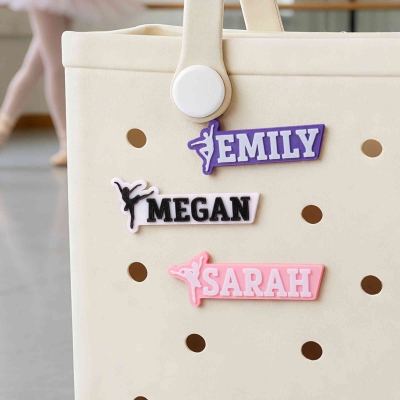 Personalized 3D Printed Ballet Dancer Silhouette Bag Charm with Name, Accessory for Handbag, Birthday Gift for Ballet Lovers/Women/Girls