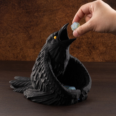 Personalized 3D Printed Raven Dice Tower with Tray & Holder for DND Dice Set, Fantasy RPG Dice Roller Accessory, Gift for Tabletop Gamers
