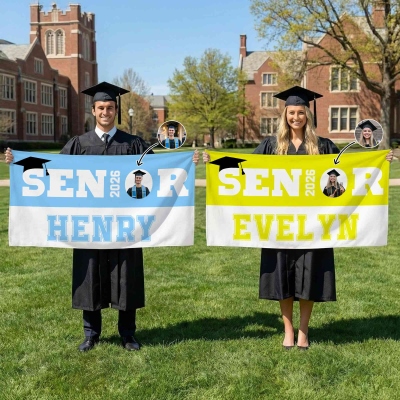 Personalized Name & Photo Senior Graduation Beach Towel, Class of 2026 Quick Dry Microfiber Bath Towel, Beach Party Favor, Gift for Graduates