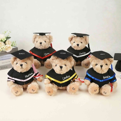 Personalized Graduation Bear Doll Toy with Name, Cute Soft Plush Bear, Class of 2026 High School/College Graduation Keepsake, Gift for Graduates
