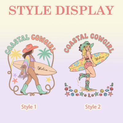 Personalized Name Boho Flirty Cowgirl Beach Towel, Quick Dry Microfiber Sand Towel, Summer Vacation/Beach Party Favor, Birthday Gift for Besties/Girls