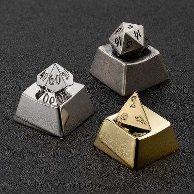 Custom Initials DND Dice Keycap Set for Cherry MX Keyboard, D20 Keycap, Artisan Keycaps, Gifts for DND Players