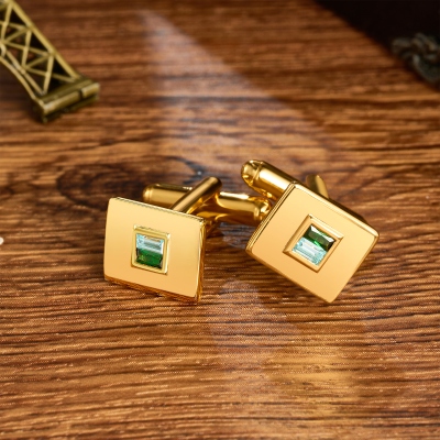 Personalized 1-4 Birthstones Cufflinks, Dainty Family Birthstone Accessories, Birthday/Anniversary/Father's Day Gifts for Husband/Dad/Family/Men