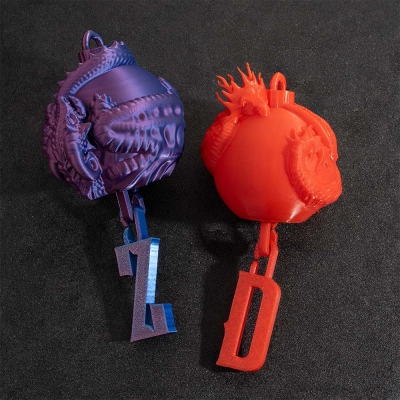 Personalized 3D Printed Beautiful Dragon Christmas Ornaments, Custom Intital Christmas Tree Ornament, Fantasy Bauble, DND Christmas Decorations, Xmas Gifts