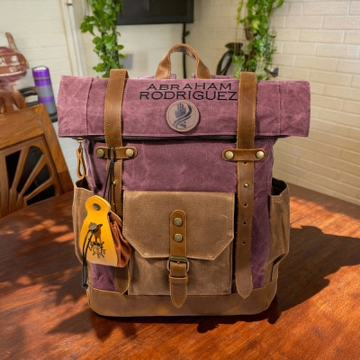 Personalized Ultimate Game Night Large Capacity Backpack with Dice Bag and Velcro, DND Class Canvas Bag of Holding, TTRPG Travel Bag, DND Gifts