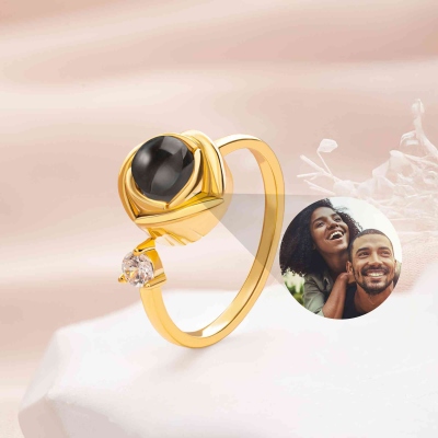 Personalized Projection Photo Ring for Women, Adjustable Jewelry Darry Ring with Picture Inside, Memory Gifts for Loss Loved Ones, Birthday Gift for Her