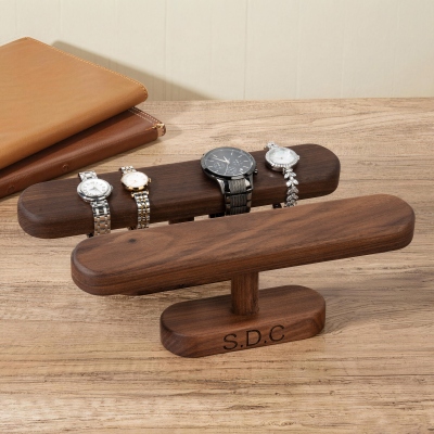Personalized Engraved Watch Holder, Wooden Men's Watch Display Stand, Father's Day/Wedding/Birthday Gift for Him/Dad/Groomsmen/Watch Lovers