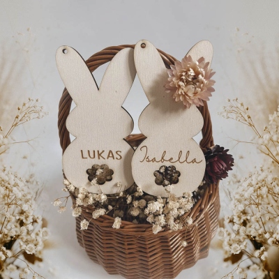 Étiquettes de Pâques personnalisées, étiquettes de lapin, étiquettes de panier de Pâques personnalisées, cadeaux de Pâques, cadeaux pour enfants/elle