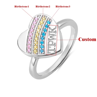 Personalized TPWK  Birthstone ring