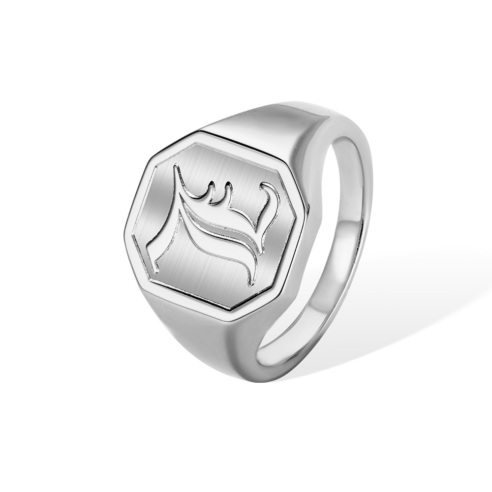 Anel de sinete personalizado, anel de sinete inicial, presente de aniversário/dia dos pais para homem/pai/mulher/amigos