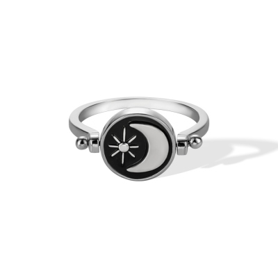Moon Star & Sun Gothic Ring, Sterling Silver Dainty Ring Handmade, Birthday/Anniversary/Valentine's Day/Wedding Gift for Him/Her/Couples