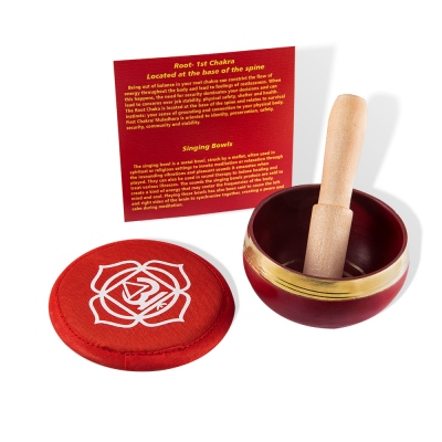 Tibetan Singing Bowl Set, Single Chakra Bowl for Meditation, Mindfulness, Yoga, Sound Therapy, Spiritual Healing, Stress Relief, Energy Cleansing