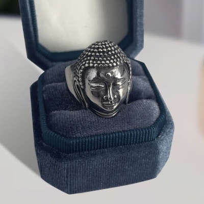 Buddha Signet Ring, Vintage Supernatural Buddha Jewelry, Stainless Steel Ring, Unisex Statement Ring, Birthday/Anniversary Gift for Men/Women