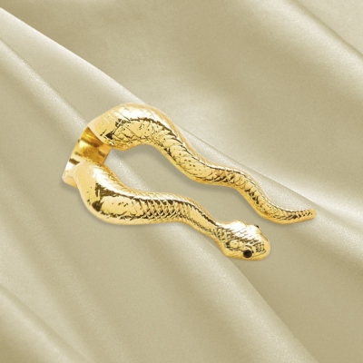 Gold Snake Ring, Adjustable Brass Snake Ring, Open Serpent Unisex Jewelry Stacking Animal Ring, Birthday/Anniversary/Christmas Gift for Women/Men