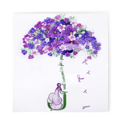 Forget Me Not Flower Elephant Umbrella Car Decal, Dalzheimer's Awareness Sticker, Encouragement Gift for Alzheimer's Patient/Warrior/Family