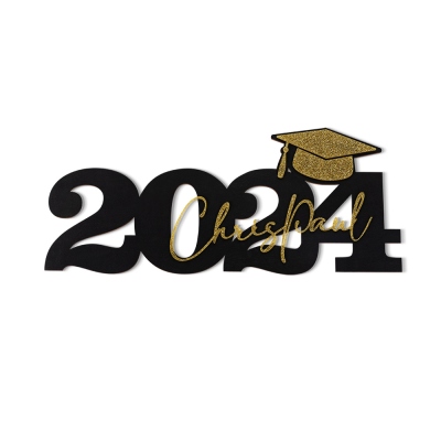 Personalisiertes Abschlussdekor-Namensschild, Abschlussschild der Klasse 2024, Mittelpunkt der Abschlussfeier, Abschlussfoto-Requisite, Abschlussgeschenk für Schüler/Freund