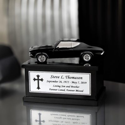 Personalized Muscle Car Urn, Custom Engraved Plaque Small Muscle Car Cremation Urn, Mechanic Gift, Memorial Gift for Car Lover/Men