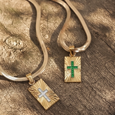 Personalisierte Geburtsstein-Kreuz-Halskette, Damen-Kreuzschmuck aus Sterlingsilber 925, christliches/Geburtstags-/Muttertagsgeschenk für Sie/Mutter/Oma