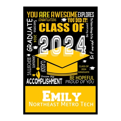 Personlig klass av 2024 års examensfilt, anpassad namnflanellfilt, inspirerande filt, examenspresent till högskola/student/klasskamrat
