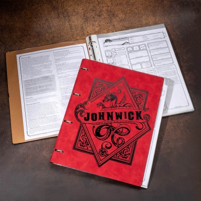 Personalized Character Sheet Storage Notebook, Leather Binder, DM Gifts, DND Gifts