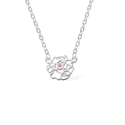 Collier de fleurs de naissance personnalisé avec pierre de naissance, collier délicat du mois de naissance, bijoux de famille, anniversaire/fête des mères/cadeau de Noël pour maman/elle