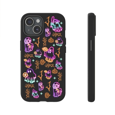 Spooky szn/Spooky Season Halloween Ghost Neon Phone Case,Premium Protective Cover for iPhone, Samsung Galaxy, Google Pixel