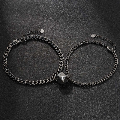DND D20 Couples Bracelet, Matching Bracelets, Long Distance Relationship Gift For Boyfriend, Magnetic Bracelet, Anniversary Gift For Girlfriend
