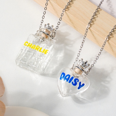 Personalized Pet Remembrance Necklace – Heart-Shaped Glass Fur Keepsake Pendant for Dog or Cat Hair, Personalized Pet Loss Gift