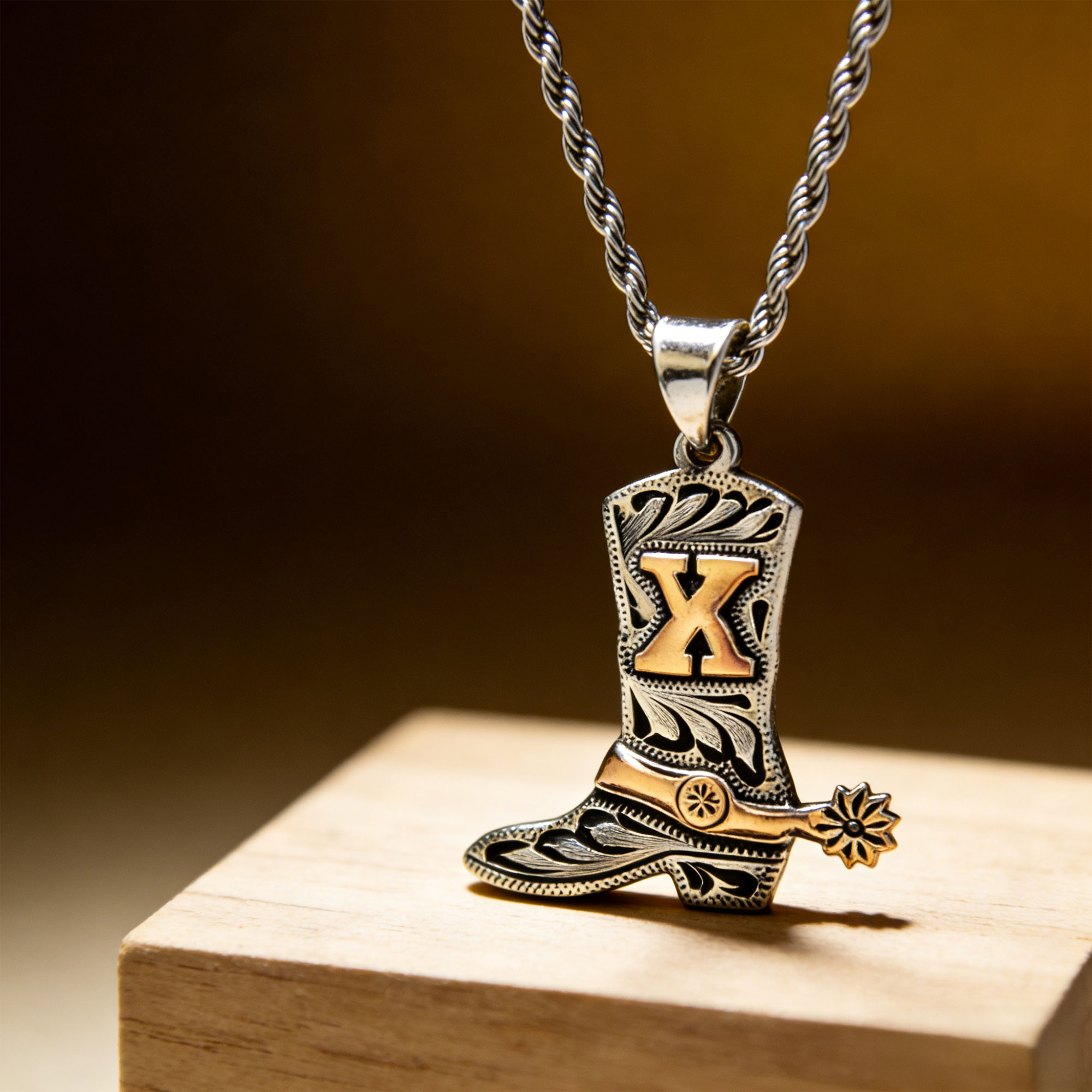 Personalized Cowboy Boot Necklace with Initial, Custom Letter Western Style Pendant Necklace, Valentine's Day/Birthday Gift for Cowboy Cowgirl Lovers