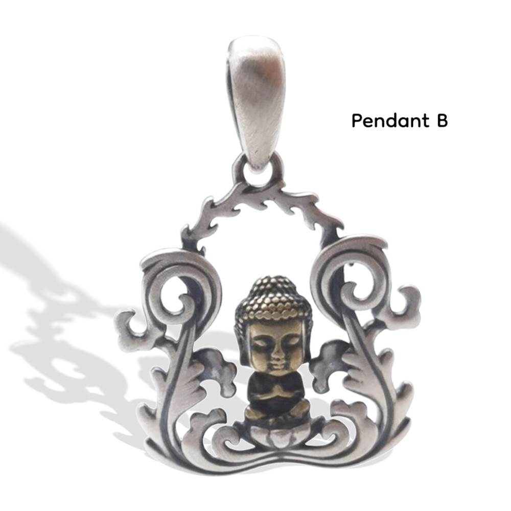 silver buddha necklace