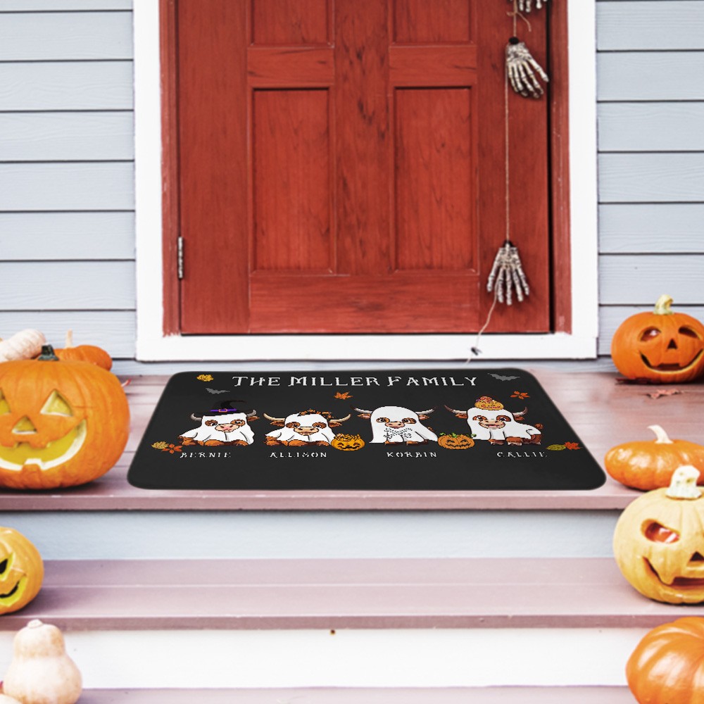 Highland Cows Halloween Door Mat