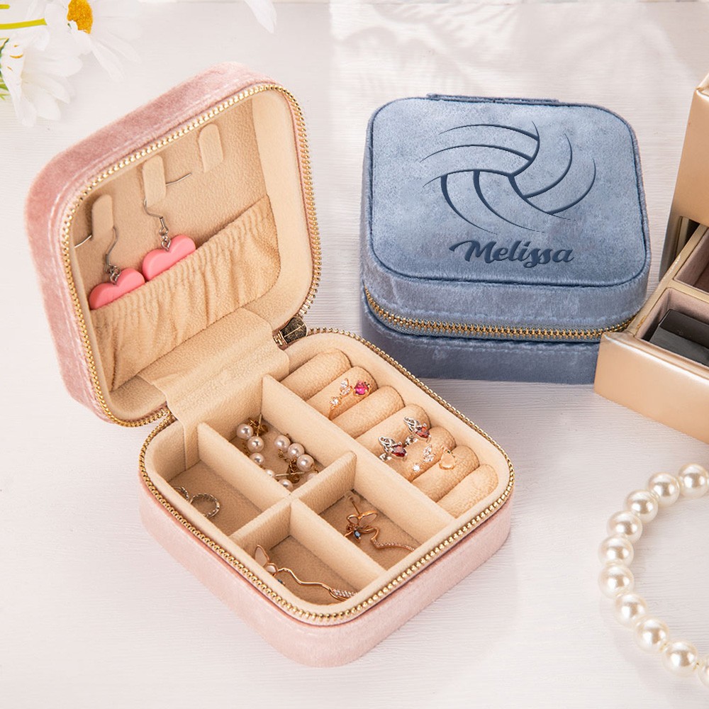 Personalized Volleyball Jewelry Box, Custom Name Storage Case for Volleyball Players, Gift for Sports Lovers and Athletes