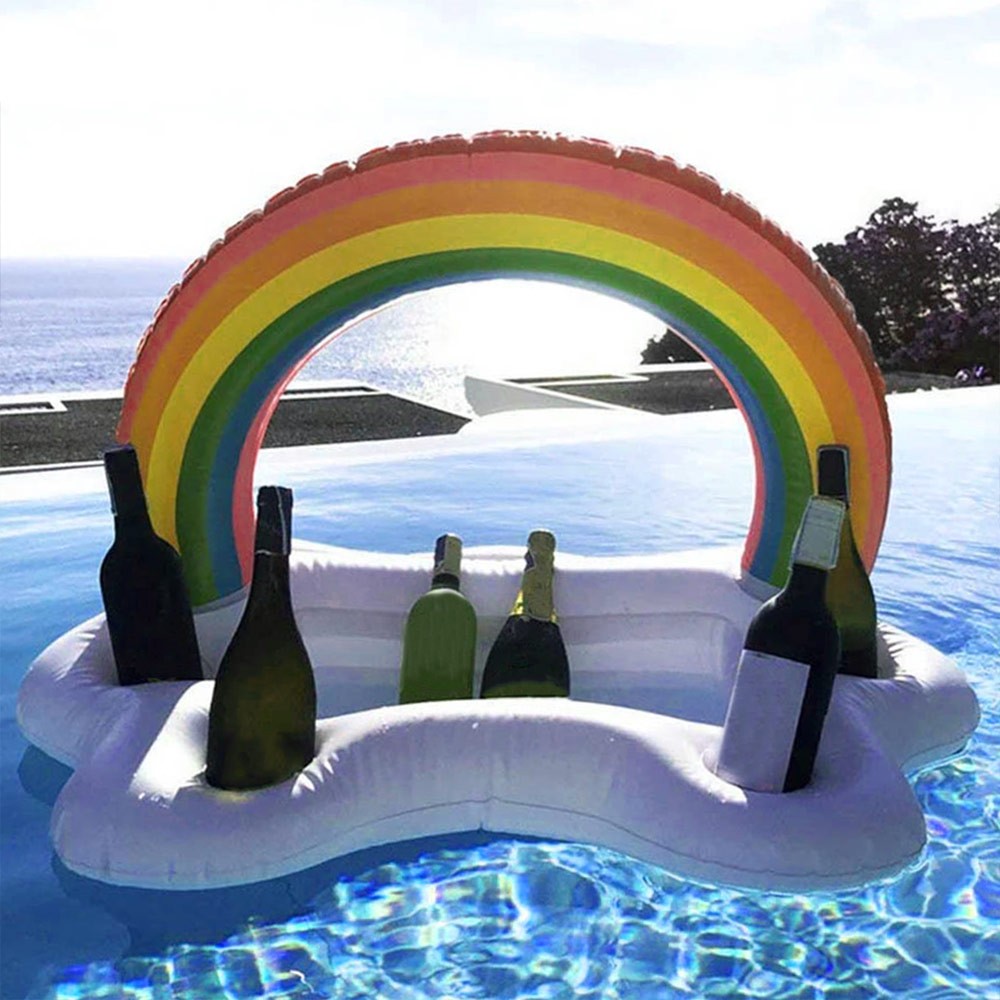 Custom Drink Floats for Swimming Pool and Hot Tub, Rainbow Floating