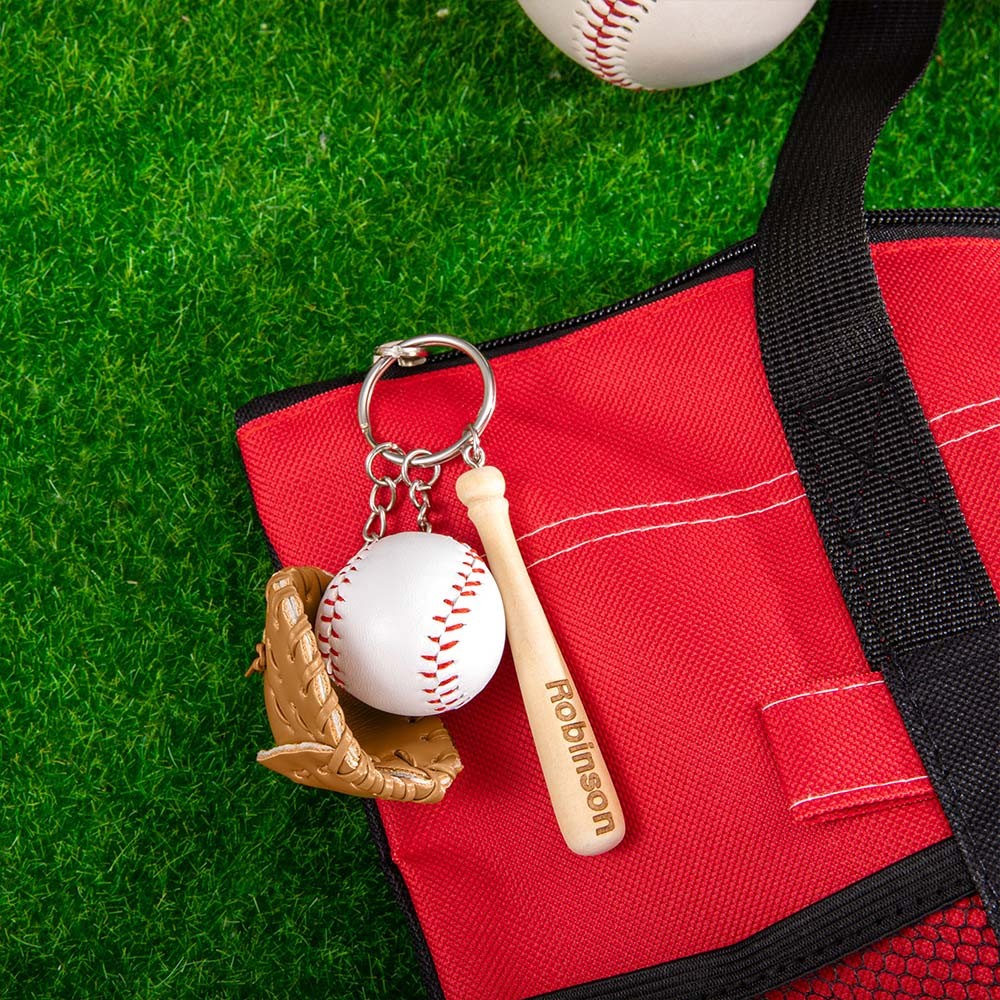 Personalized Mini Baseball Keychain