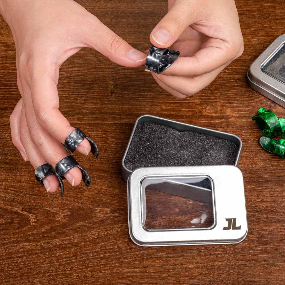 Médiators De Doigts Pour Guitare Et Basse - Lot De 4 Tailles (S, M, L, XL) - Résine Polyoxyméthylène, Ergonomiques