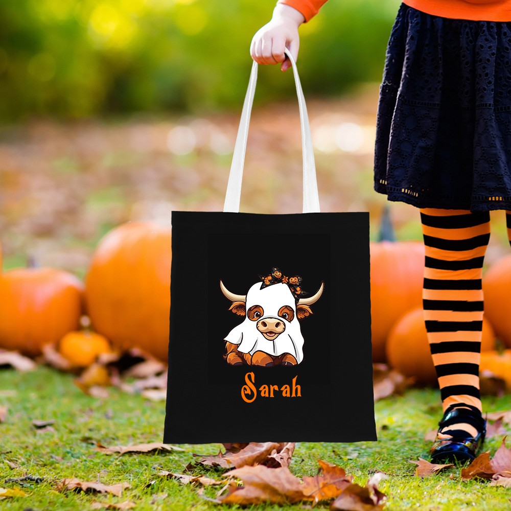 Ghost Highland Cow Tote