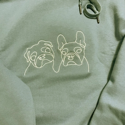 Custom Pet Embroidered Sweatshirt, Custom Pet Gifts, Personalized Dog Sweatshirt, Embroidered Hoodie, Portrait, Pet Gifts