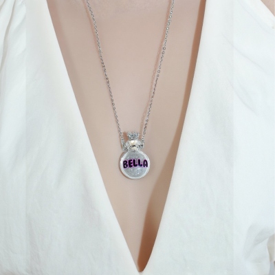 Personalized Pet Remembrance Necklace – Heart-Shaped Glass Fur Keepsake Pendant for Dog or Cat Hair, Personalized Pet Loss Gift