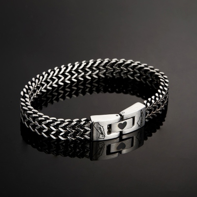 Bracelet personnalisé avec double nom gravé, bracelet à motif personnalisé pour homme, cadeau d'anniversaire/fête des pères/anniversaire de mariage pour couples/mari/amis