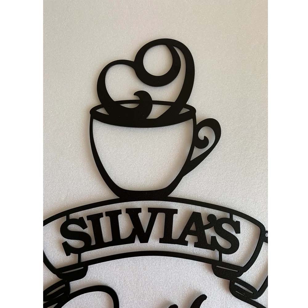 Personalized Metal Coffee Bar Name Sign Wall Art Decor