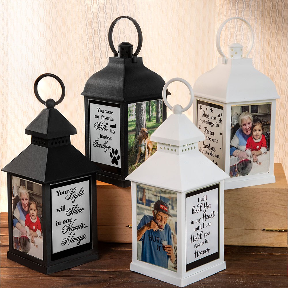 Custom Memorial Lantern with Message and Photo, Pet Memorial Lantern, Loss of Family/Loved Ones, Sympathy Gift, Christmas Gift for Family/Friends