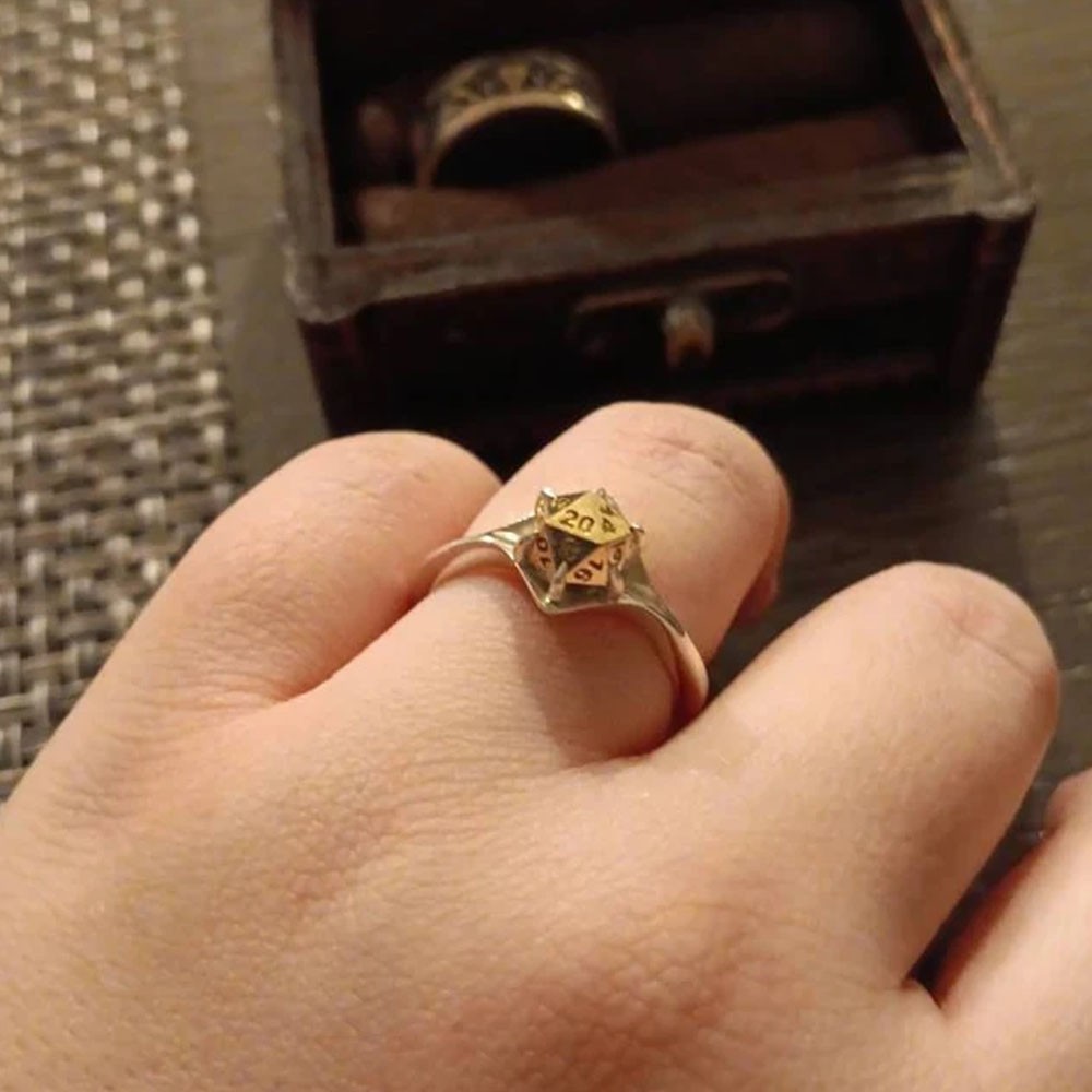 D20 Engagement Ring, Dice Ring, Game Ring, Gift to Gamer