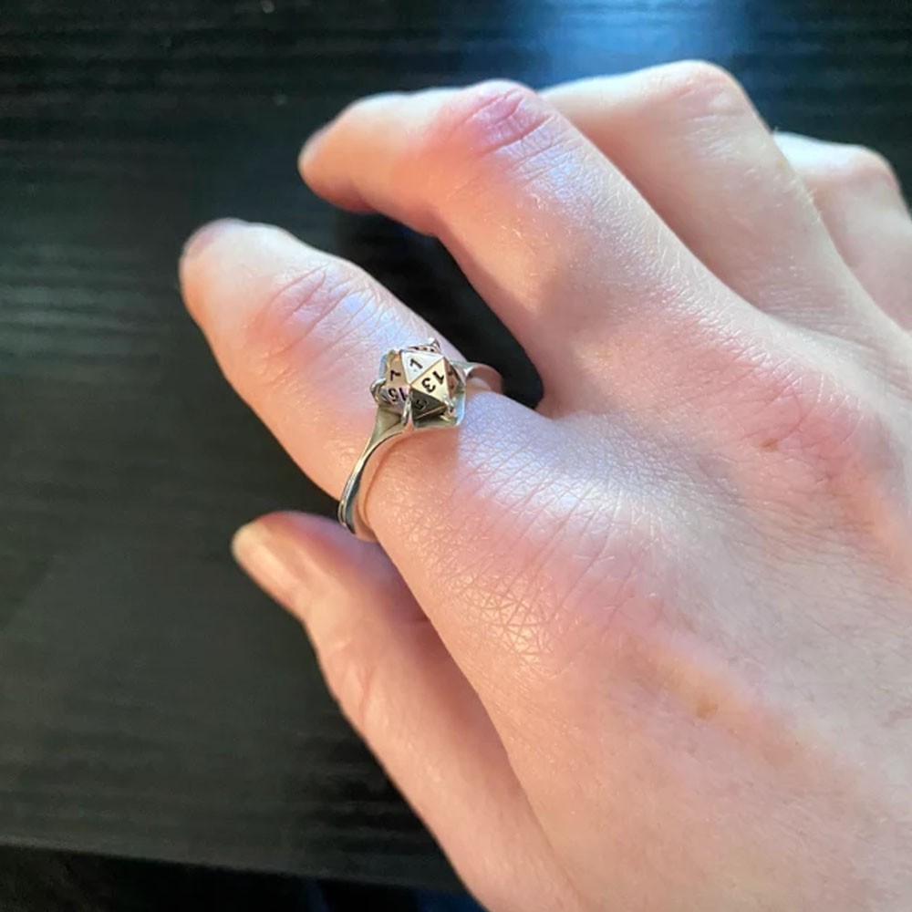 D20 Engagement Ring, Dice Ring, Game Ring, Gift to Gamer